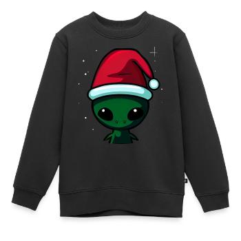 Weihnachtsalien, Weihnachtsoutfit - Kinder Premium Organic Sweatshirt - Schwarz - Vorne - AI Model Kid Female (0cm)
