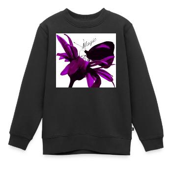 Magische Lilie in Violett - Kinder Premium Organic Sweatshirt - Schwarz - Vorne - AI Model Kid Female (0cm)