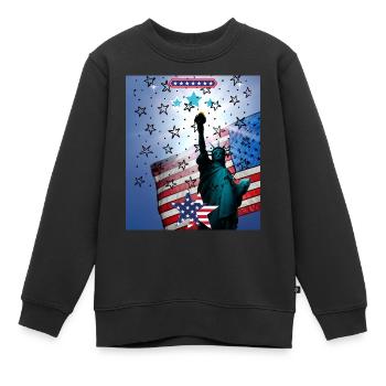 Statue de la Liberté, États-Unis - Sweat Premium enfant bio - noir - Devant - AI Model Kid Female (0cm)