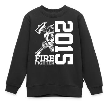 POMPIERS DES POMPIERS 11E ANNIVERSAIRE 2015 - Sweat Premium enfant bio - noir - Devant - AI Model Kid Female (0cm)