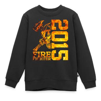 11E ANNIVERSAIRE DE LA BRIGADE DES POMPIERS 2015 - Sweat Premium enfant bio - noir - Devant - AI Model Kid Female (0cm)