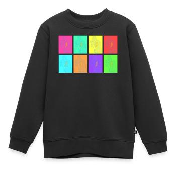 Chanteur de Rock en Pop Art - Sweat Premium enfant bio - noir - Devant - AI Model Kid Female (0cm)