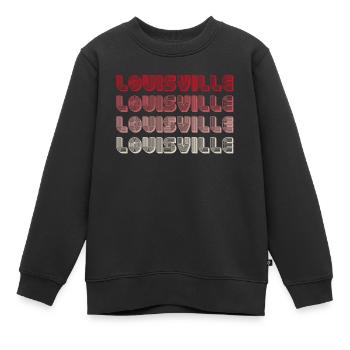 Louisville Vierfach Gradient Wortlogo - Kinder Premium Organic Sweatshirt - Schwarz - Vorne - AI Model Kid Female (0cm)