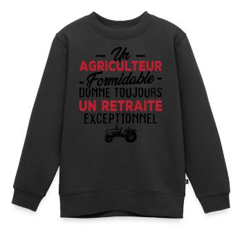 Un agriculteur donne un retraité exceptionnel - Sweat Premium enfant bio - noir - Devant - AI Model Kid Female (0cm)