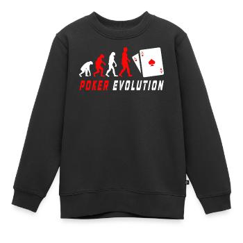 Évolution du poker - Sweat Premium enfant bio - noir - Devant - AI Model Kid Female (0cm)