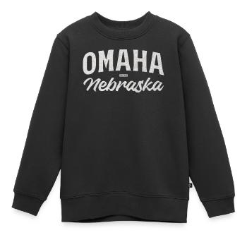 Omaha Nebraska Vintage Script Tee - Kinder Premium Organic Sweatshirt - Schwarz - Vorne - AI Model Kid Female (0cm)