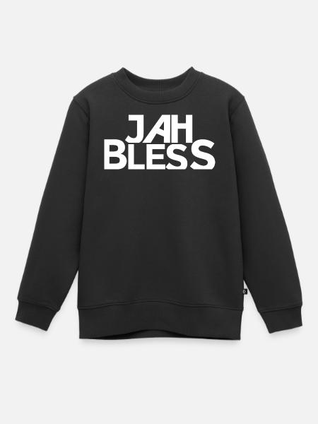 Conception de la police Jah Bless Block - Sweat Premium enfant bio - noir