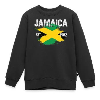 Jamaica Brush Flag Est1982 - Kinder Premium Organic Sweatshirt - Schwarz - Vorne - AI Model Kid Female (0cm)