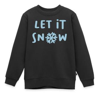 Let it snow Schnee Schneeflocke Winter Weihnachten - Kinder Premium Organic Sweatshirt - Schwarz - Vorne - AI Model Kid Female (0cm)