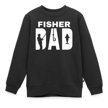 Angeln, Fischer, Angelfächer - Kinder Premium Organic Sweatshirt - Schwarz - Vorne - AI Model Kid Female (0cm)
