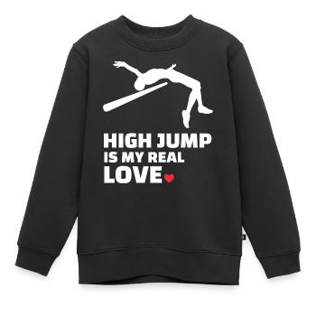 Ich Liebe Hochsprung - Kinder Premium Organic Sweatshirt - Schwarz - Vorne - AI Model Kid Female (0cm)