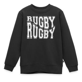 rugby, rugby sport, rugby humour - Sweat Premium enfant bio - noir - Devant - AI Model Kid Female (0cm)