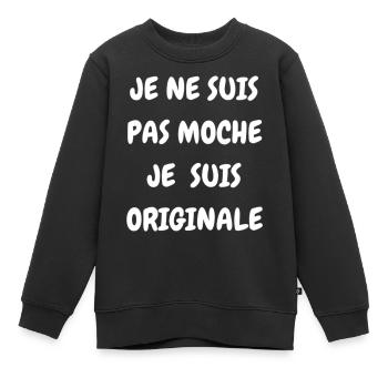 Creation de vetement personnalisé - Sweat Premium enfant bio - noir - Devant - AI Model Kid Female (0cm)