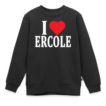 t-shirt J’adore l’idée cadeau t-shirt Ercole - Sweat Premium enfant bio - noir - Devant - AI Model Kid Female (0cm)