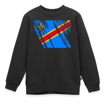 Drapeau du Congo - Sweat Premium enfant bio - noir - Devant - AI Model Kid Female (0cm)