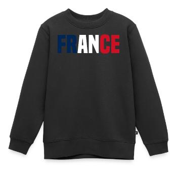 France - Sweat Premium enfant bio - noir - Devant - AI Model Kid Female (0cm)