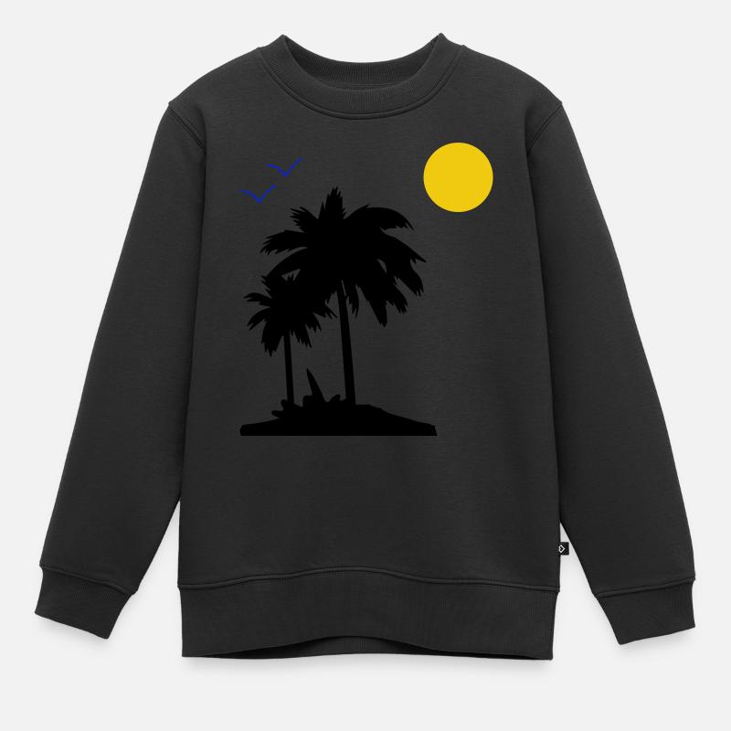 Palmen - Kinder Premium Organic Sweatshirt - Schwarz