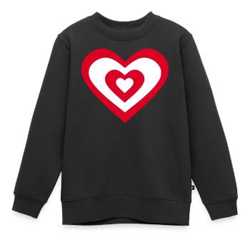 rotes Herz rot Herzen rot Herz Geschenk - Kinder Premium Organic Sweatshirt - Schwarz - Vorne - AI Model Kid Female (0cm)