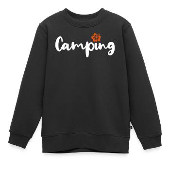 Camping Hawaii Handwriting Camper Caravan Motorhome - Kids Premium Organic Sweatshirt - black - Front - AI Model Kid Female (0cm)