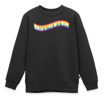 make love not war | Rainbow flag - Kinder Premium Organic Sweatshirt - Schwarz - Vorne - AI Model Kid Female (0cm)