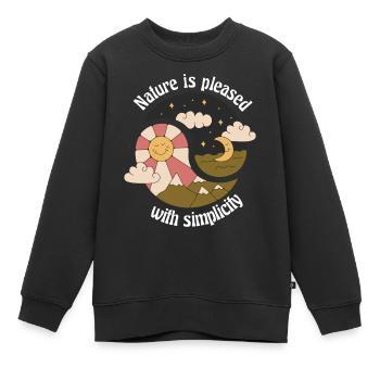 La nature est satisfaite de la simplicité que la nature conçoit - Sweat Premium enfant bio - noir - Devant - AI Model Kid Female (0cm)