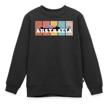 Australia Skyline Panels - Kids Premium Organic Sweatshirt - black - Front - AI Model Kid Female (0cm)