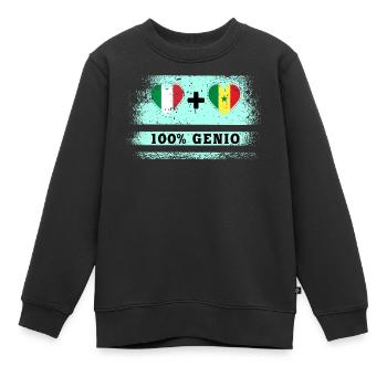 Italien und Schweiz 100% geniale Flagge - Kinder Premium Organic Sweatshirt - Schwarz - Vorne - AI Model Kid Female (0cm)