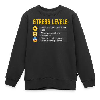 Stresslevel Emo-Chart - Kinder Premium Organic Sweatshirt - Schwarz - Vorne - AI Model Kid Female (0cm)