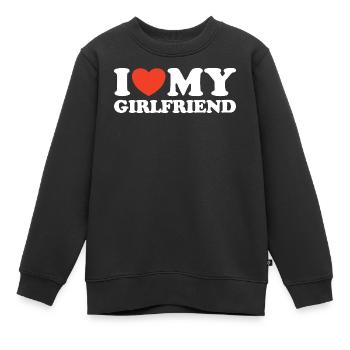 J’aime ma chemise coeur de copine - Sweat Premium enfant bio - noir - Devant - AI Model Kid Female (0cm)
