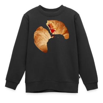 Le populaire croissant fourré à la confiture - Sweat Premium enfant bio - noir - Devant - AI Model Kid Female (0cm)
