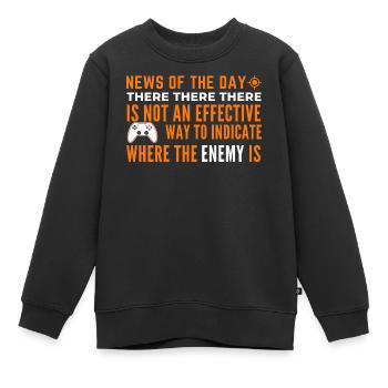 Indication pour trouver l’ennemi - Sweat Premium enfant bio - noir - Devant - AI Model Kid Female (0cm)