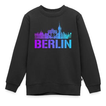 Berlin Skyline mit Berliner Wahrzeichen - Kinder Premium Organic Sweatshirt - Schwarz - Vorne - AI Model Kid Female (0cm)