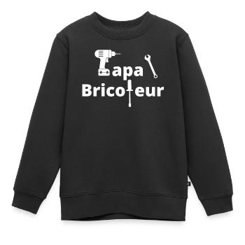bricolage, bricoleur, bricoler, bricolage humour - Sweat Premium enfant bio - noir - Devant - AI Model Kid Female (0cm)