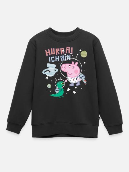 Peppa Pig 3rd Birthday George On Space Mission - Kids Premium Organic Sweatshirt - black