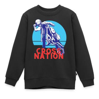 Cross Nation - Kinder Premium Organic Sweatshirt - Schwarz - Vorne - AI Model Kid Female (0cm)
