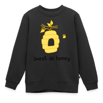 Süß wie Honig - Kinder Premium Organic Sweatshirt - Schwarz - Vorne - AI Model Kid Female (0cm)