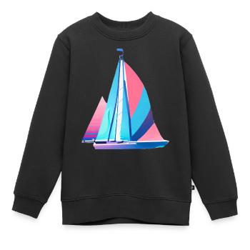 Segeln Segelsport Segelboot Segelschiff Segler - Kinder Premium Organic Sweatshirt - Schwarz - Vorne - AI Model Kid Female (0cm)