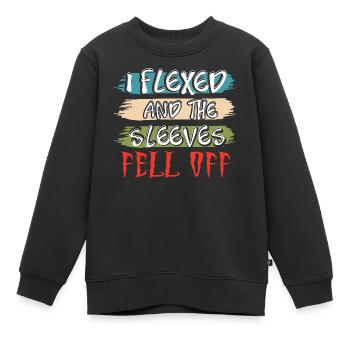 I Flexed and The Sleeves Fell Off - Kinder Premium Organic Sweatshirt - Schwarz - Vorne - AI Model Kid Female (0cm)