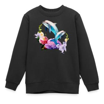 Delfine Die entzückendsten Kreaturen des Meeres - Kinder Premium Organic Sweatshirt - Schwarz - Vorne - AI Model Kid Female (0cm)