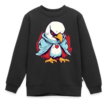 Poulet Vampire - Sweat Premium enfant bio - noir - Devant - AI Model Kid Female (0cm)