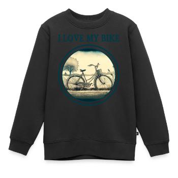 J’aime mon vélo - Sweat Premium enfant bio - noir - Devant - AI Model Kid Female (0cm)