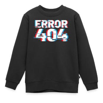 Erreur 404 Glitch - Sweat Premium enfant bio - noir - Devant - AI Model Kid Female (0cm)