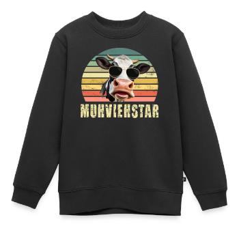 Kuh Kühe - Kinder Premium Organic Sweatshirt - Schwarz - Vorne - AI Model Kid Female (0cm)