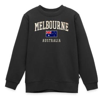 Melbourne Australien Design mit Flagge - Kinder Premium Organic Sweatshirt - Schwarz - Vorne - AI Model Kid Female (0cm)