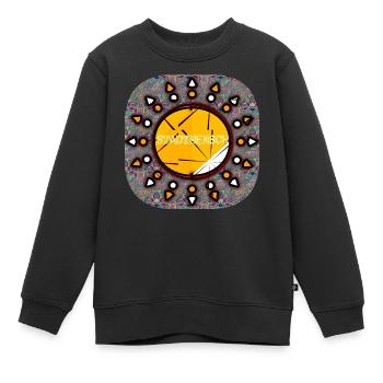 STADTMENSCH - Club WoW - Kinder Premium Organic Sweatshirt - Schwarz - Vorne - AI Model Kid Female (0cm)