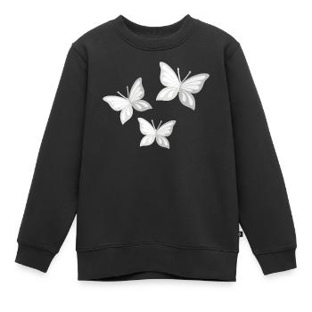 Schmetterling; Schmetterling - Kinder Premium Organic Sweatshirt - Schwarz - Vorne - AI Model Kid Female (0cm)