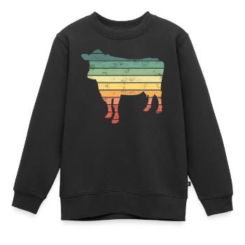 Kuh Kühe - Kinder Premium Organic Sweatshirt - Schwarz - Vorne - AI Model Kid Female (0cm)
