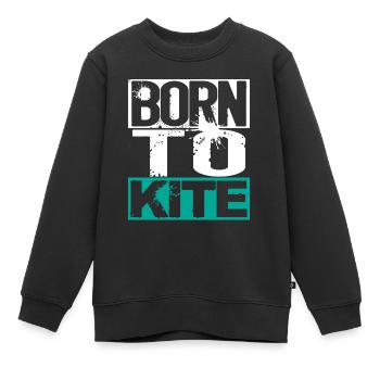Né pour cerf-volant - Sweat Premium enfant bio - noir - Devant - AI Model Kid Female (0cm)