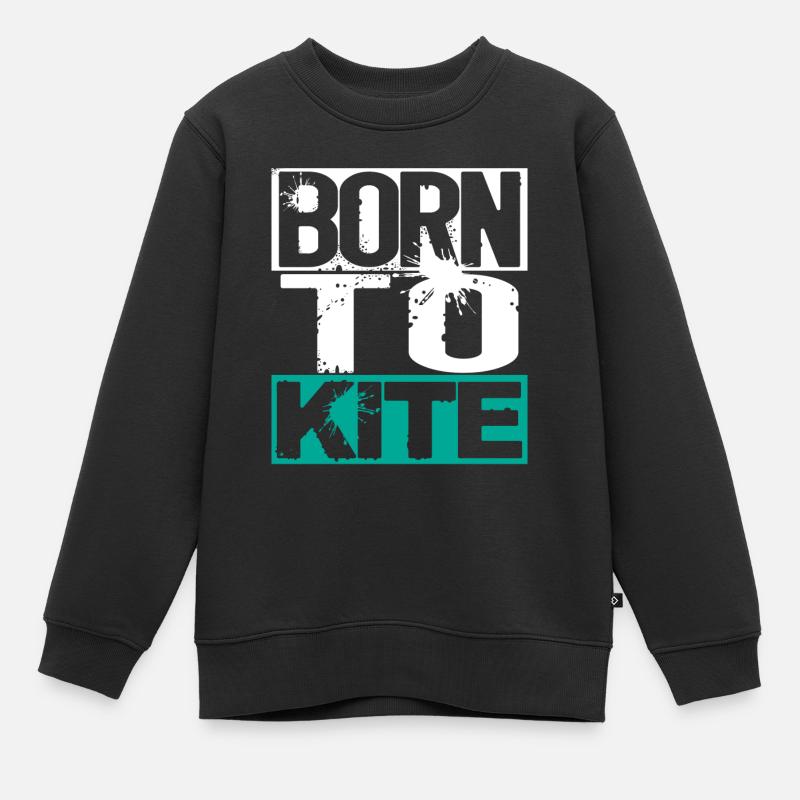 Né pour cerf-volant - Sweat Premium enfant bio - noir
