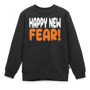 Happy New Fear! - Kids Premium Organic Sweatshirt - black - Front - AI Model Kid Female (0cm)
